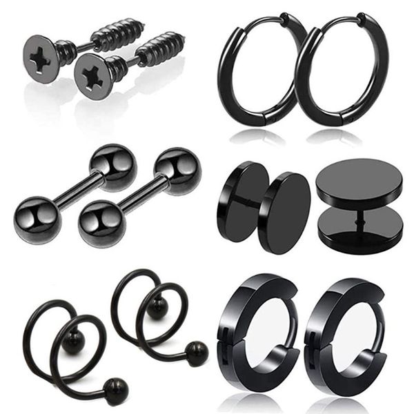 

hoop & huggie earrings for men women made of stainless steel cool gold sliver multicolor and black colour, Golden;silver
