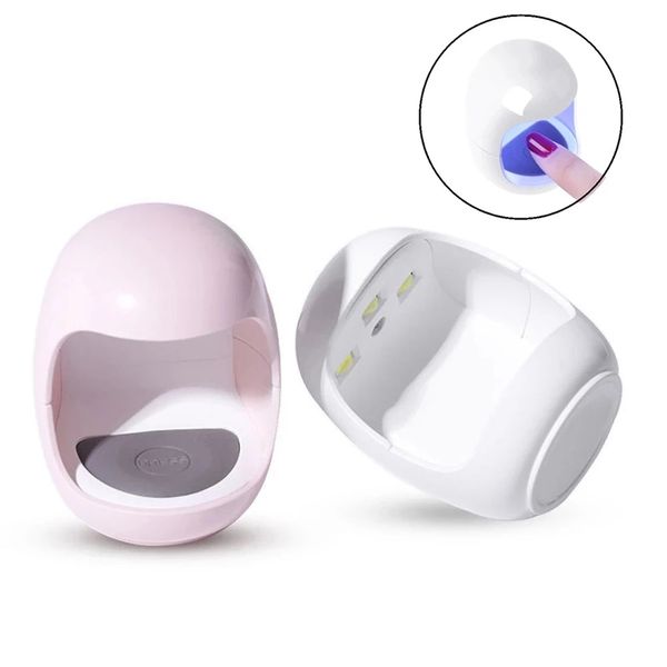 Secador de unhas Mini 3W UV UV LED Lâmpada Nails Art Manicure Ferramentas Cor-de-rosa Dovo Forma Design 30s Rápido Seca Curing Light para Gel Polonês