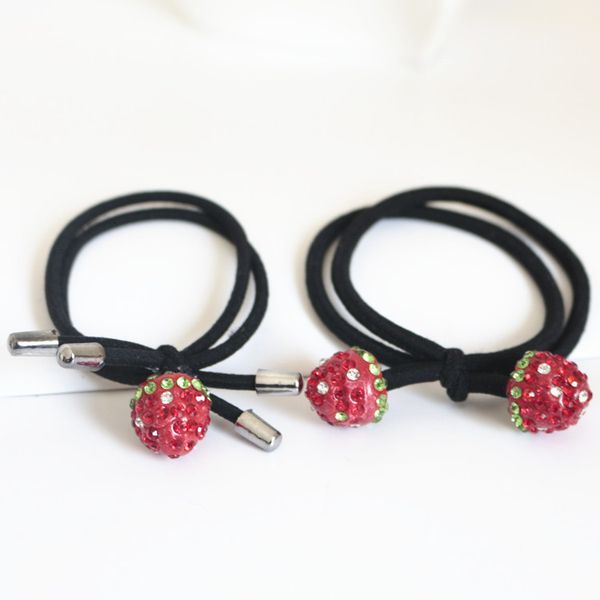 

hairband new strawberry water drill hair rope women's headwear black base headband