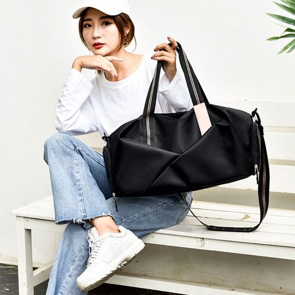 

men women nylon shoes compartment gym bag wet pocket handbag training travel outdoor yoga waterproof fitness sports duffle pouch bags