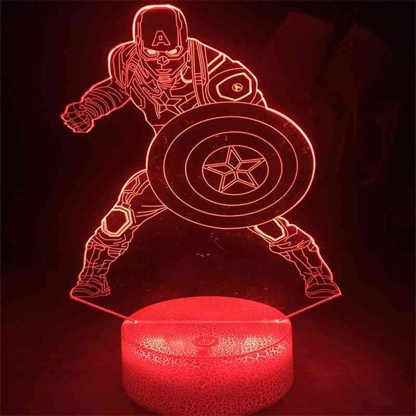 

captain usa small table usb creative touch 3d gift led acrylic colorful night lamp