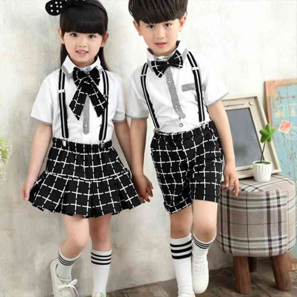 

arrival girls summer wedding skirt amp shirts set with bowtie brand formal young boys school uniform children suit, White