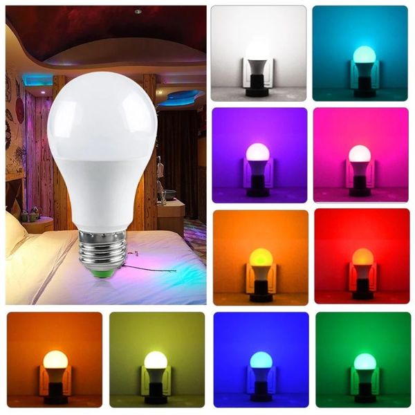 

bulbs e27 rgb led bulb light 9w 12w 15w 20w 110v 220v lampada changeable colorful rgbw lamp with ir remote control+memory mode