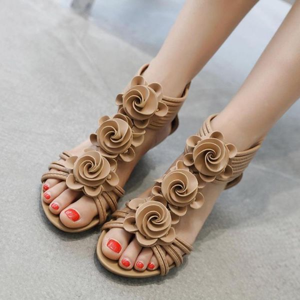 

dress shoes drop sandals fashion women summer flower wedges girl roman 2021, Black
