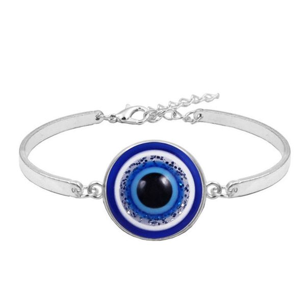 

charm bracelets blue evil eye & bangles women men jewelry coin round bracelet vintage bijoux femme friends gift, Golden;silver