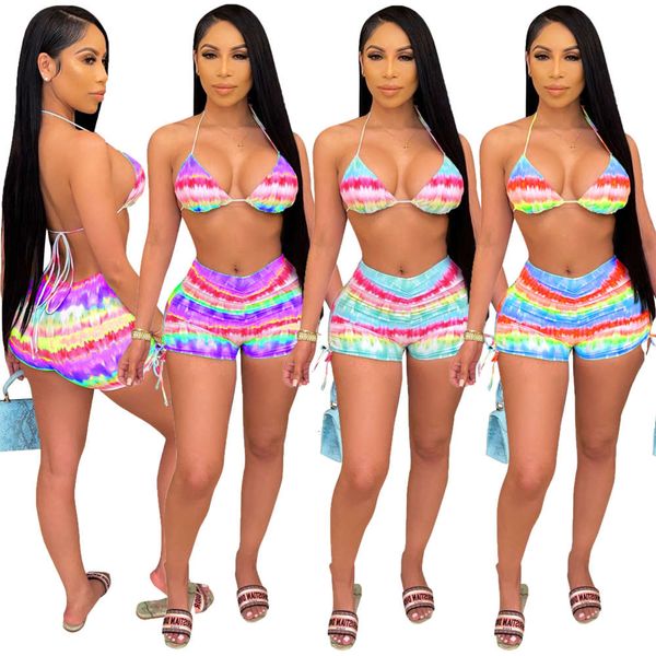 

cm2108 women's printed pleated split swimsuit bikini beach pants, White;black