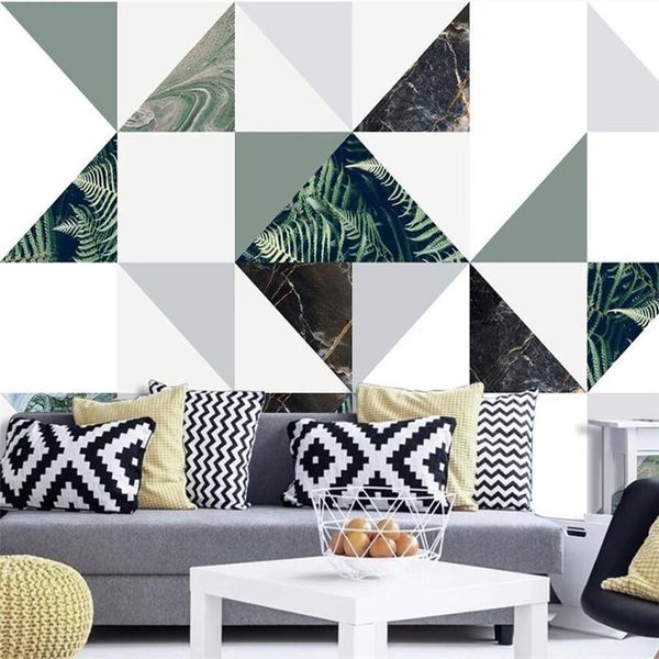 

wallpapers custom 3d wallpaper mural nordic modern personality geometric sofa tv background wall paper