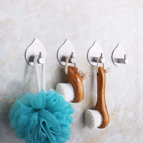 

hooks & rails 4 pcs/set multifunction adhesive wall bathroom waterproof stainless steel for coat towels kitchen tools