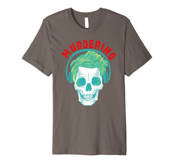 

True Crime Podcast Shirt Murderino Skull Headphones Gift Premium T-Shirt, Mainly pictures