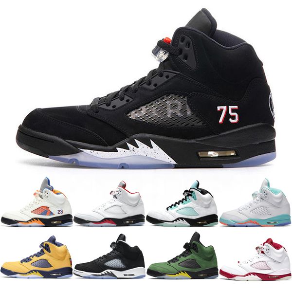

5 5s men basketball shoes raging bull alternate bel-air fire red silver tongue what the michigan trainers sports sneakers outdoor with box r