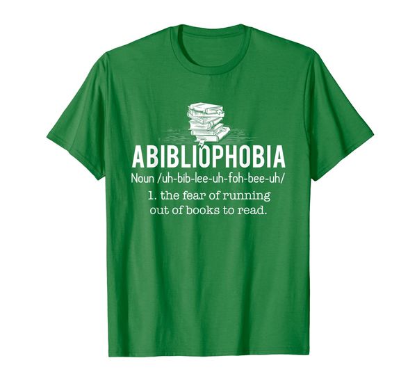 

abibliophobia - funny reading bookworm reader gift t-shirt, White;black