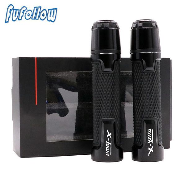 

handlebars cnc 7/8" 22mm x-town logo handle grips ends handlebar cafe racer for kymco k-pipe spade agility motorcycle accessories