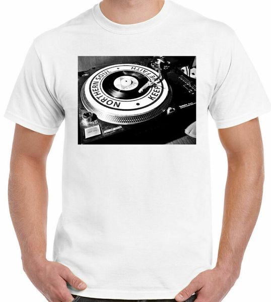 

Northern Soul T-Shirt Mens Ceiling Mixer Vinyl Dance Music Keep the Faith, White;black
