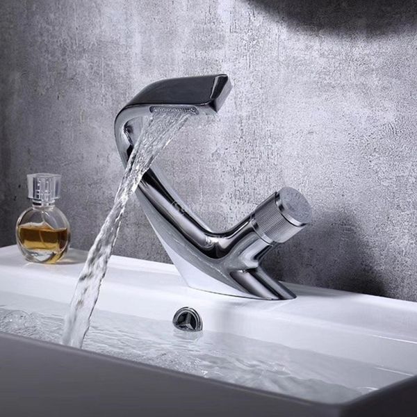 

bathroom sink faucets water spout tap bathtub filler knob control basin mixer widespread chrome finish copper for home el l69h