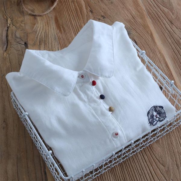 

women's blouses & shirts shirt simple blouse small fresh cotton white spring