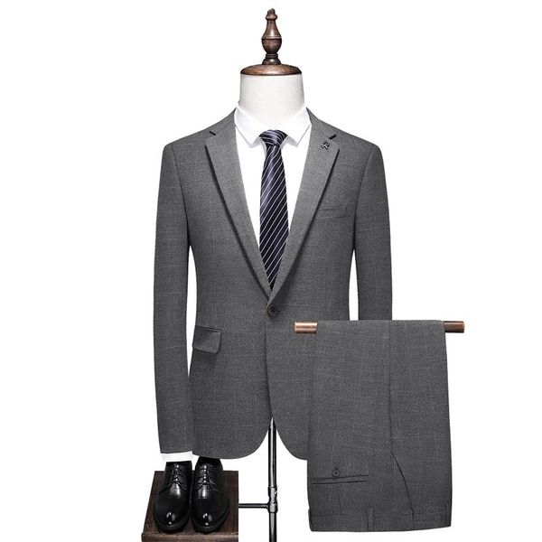 

men's suits & blazers suit grey single breasted slim man's soft gorgeous wedding man young casual, White;black