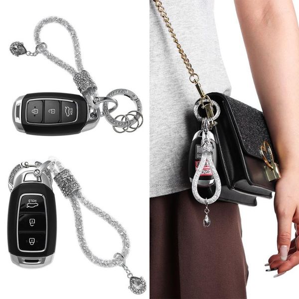 

keychains fashion goddess women diamond crystal car keychain accessories key chain bling rhinestones, Silver