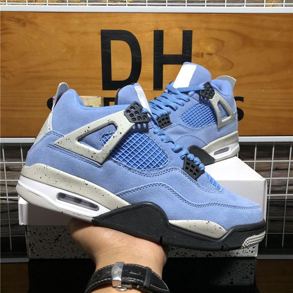 

wholesal jumpman 4s mens basketball shoes cream sail bred university blue guava ice black cat grey metallic purple men running sport trainer