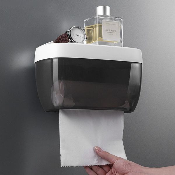 

toilet paper holders waterproof wall-mounted holder hygienic dispenser multifunction tissue storage box for bathroom