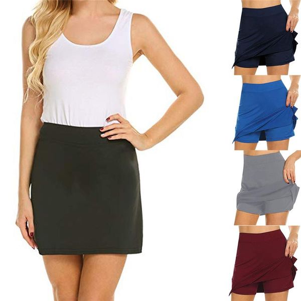 Saias de moda feminino performance ativo skort saia leve para executar o tênis de tênis esporte mini festas mujer moda