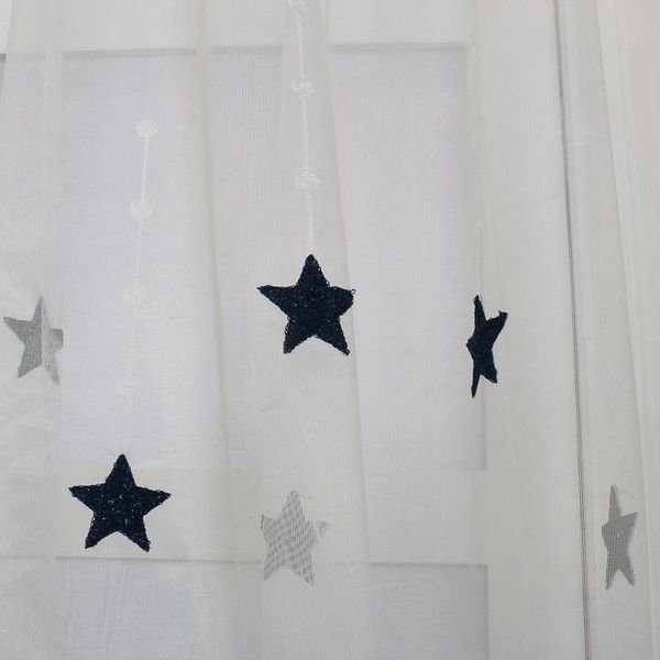

curtains sheer valance for living room bedroom window decorative curtain blinds stitched stars embroidered home decoration & drapes
