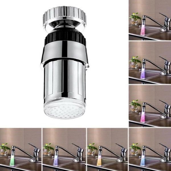 

other faucets, showers & accs bathroom temperature control 3 color water shower led aerator light power saving tap faucet kit