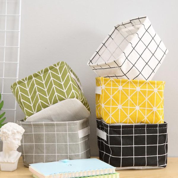 

storage baskets canvas bins basket organizers collapsible fabric shelf box container with handles desksundries organizer