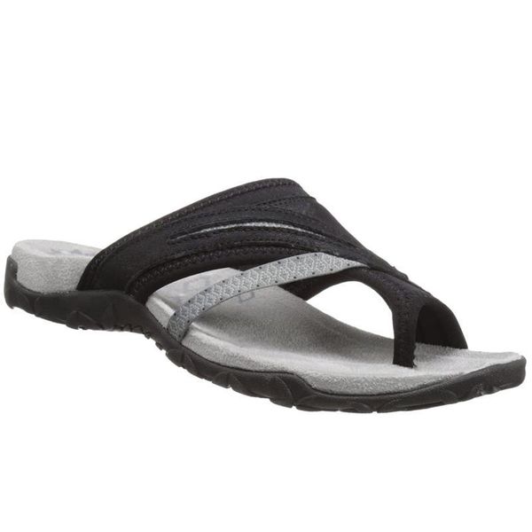 

slippers women summer fashion ladies flip flop mixed color wedge round toe outdoor beach female comfy soft casual sandals, Black