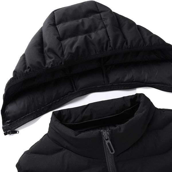 

men's vests vest winter men hooded sleeveless jacket waistcoat hat detachable male fashion casual warm cotton-padded outwear tz5v, Black;white