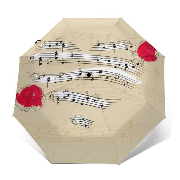 

umbrellas automatic umbrella music heart three-fold women men rain