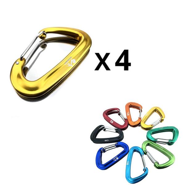 

camp furniture 4pcs aluminum alloy 12kn climbing carabiners for hammocks camping hiking backpacking equipment