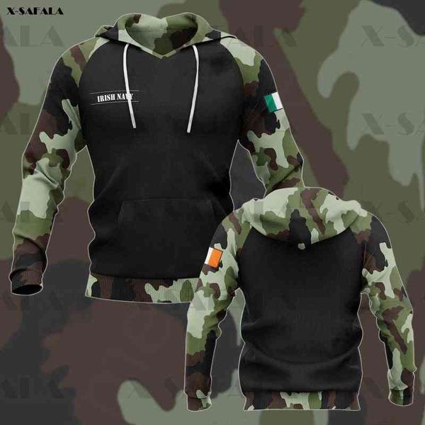 

irish navy camo veteran skull army 3d printed zipper hoodie man female pullover sweatshirt hooded jacket jersey tracksuits g1214, Black