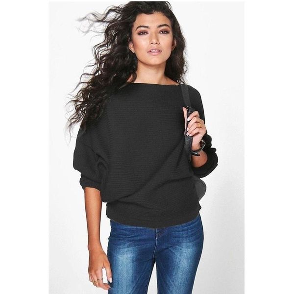 

women's sweaters spring loose knitted pullovers sweater women fashion o-neck long sleeve ladies pullover jumper bat wing casual top, White;black