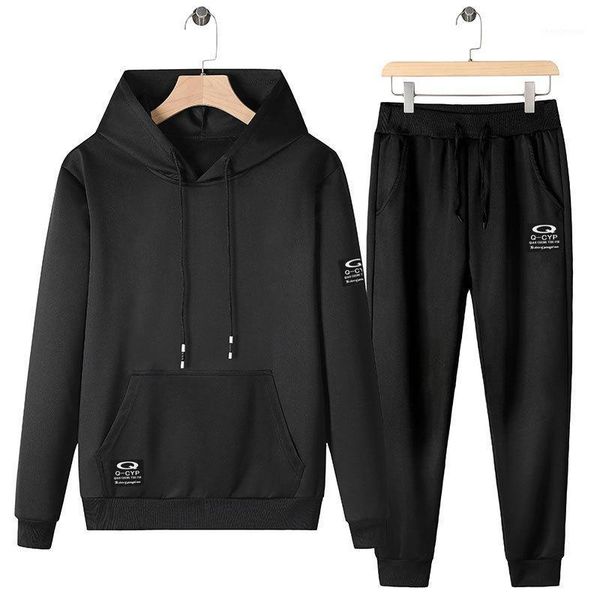 

spring, autumn and winter men's casual suit jacket long sports pants two pieces youth clothing green less tracksuits, Gray