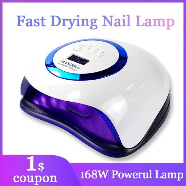 

nail dryer 168w uv led lamp for nails curing all gels polish varnish manicure salon art tools1