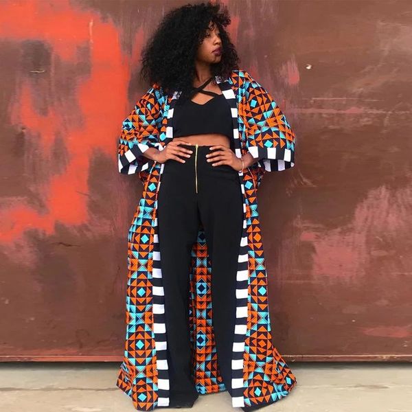 

women's wool & blends 2021 spring windbreaker coat long print, Black