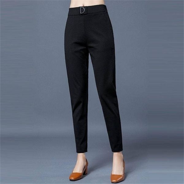Outono e inverno moda calças harem soltas cintura alta vertical calças listradas casuais mais veludo mulheres 210527