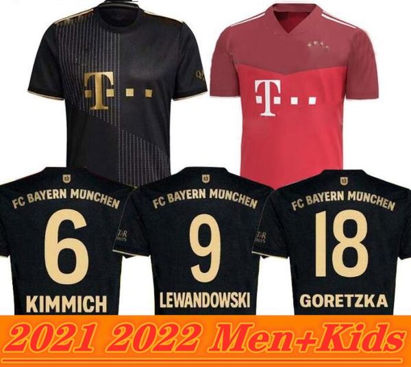 

21 22 men and kids soccer jersey sane big size s-4xl lewandowski coman gnabry alaba davies muller kimmich hrfc 2021 2022 football shirt unif, Black;yellow