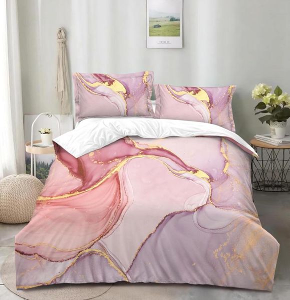 

nordic simple light pink single double duvet cover set girl abstract art pattern bed linen twin  quilt pillowcase bedding sets