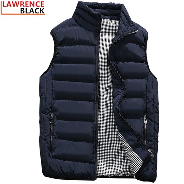 

mens jacket sleeveless vest winter fashion casual slim coat brand clothing vests cotton-padded men's vest men waistcoat big size 211108, Black;white