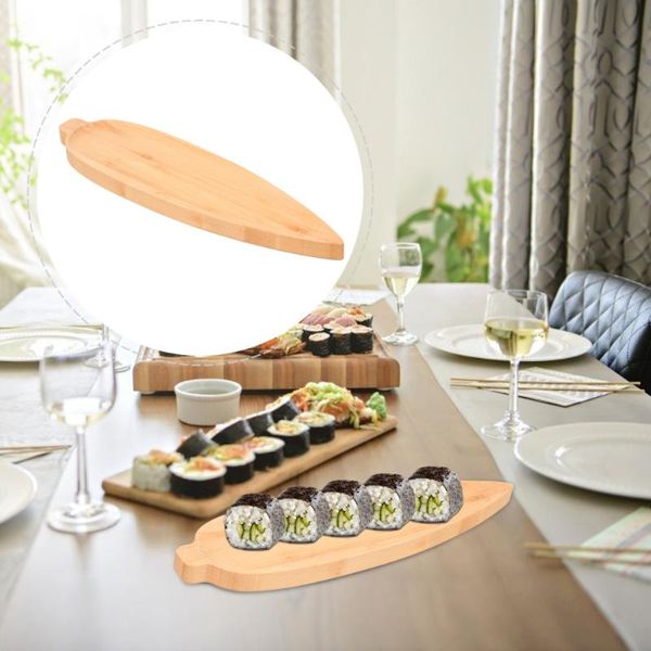 Bamboo Sushi Board Tray Natural Destining Promaters Pratsers Pots