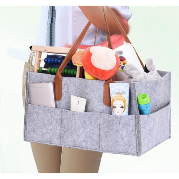 

storage baskets baby diaper caddy organizer portable holder bag for changing table and car, nursery essentials bins home tb