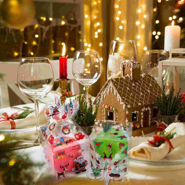 

storage boxes & bins 12pcs christmas apple holder candy eve transparent gift