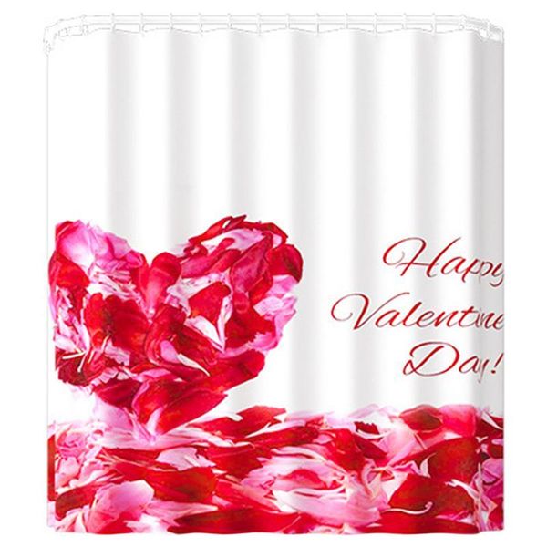 

shower curtains curtain valentine's day romantic red heart-shaped waterproof polyester bathroom accessories with 12 hooks