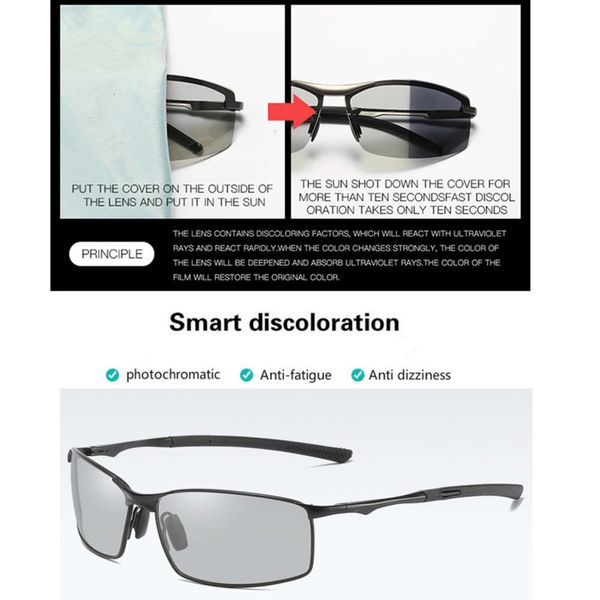 

Transition Milky-coloured sunglasses Human Aoron Lens Driving Male Polarized driver Safty glasses Oculos Gafas De Sol, Black