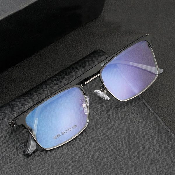 

fashion sunglasses frames 2021 square alloy glasses frame men ultraligh prescription optical male vintage myopia eyeglasses, Black
