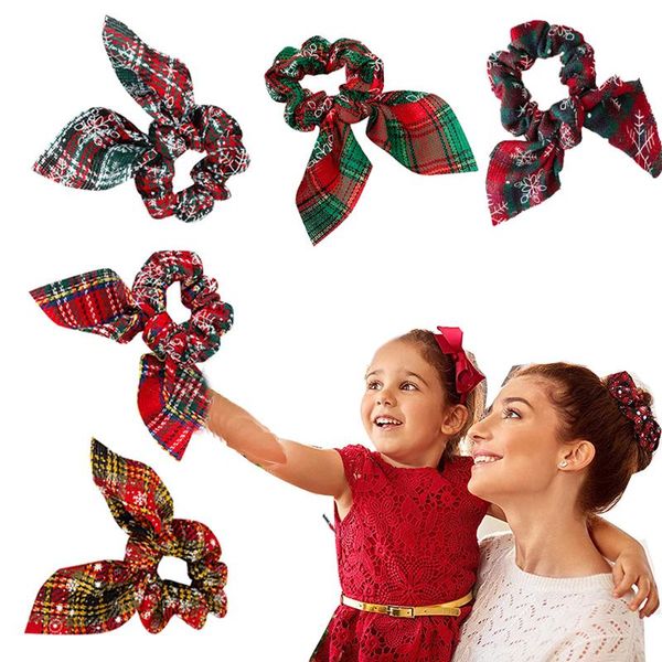 

christmas decorations hair ring 2021 fashion scrunchie elastic handmade headbands rope ponytail holder headdress accessories