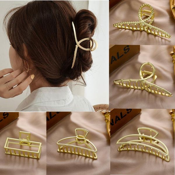 

hair clips & barrettes fashion matte metal women's korean geometric crab clip accessories gift, Golden;silver