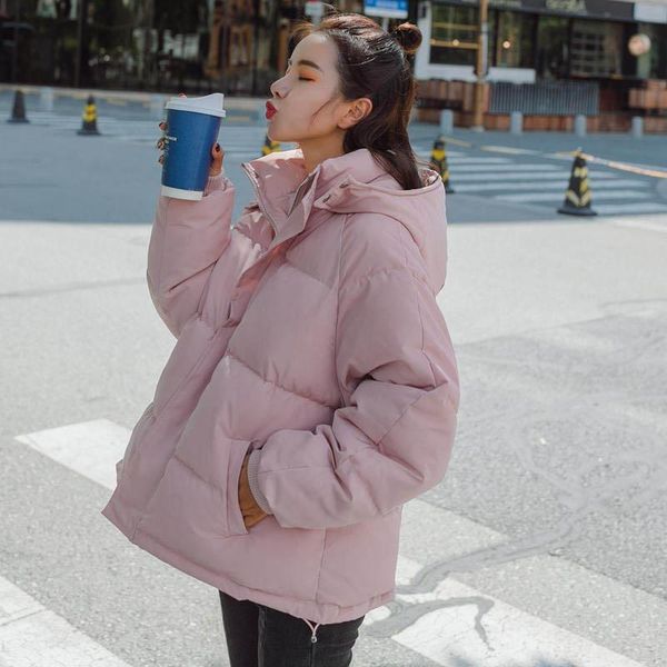 

women's trench coats 2021 women parka casual overcoat jacket parkas autumn winter coat hooded loose down cotton lm069, Tan;black