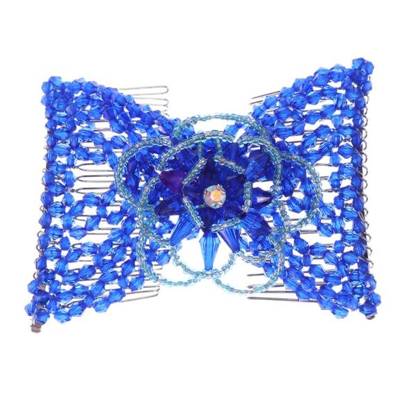 

delicate arcylic beaded cross comb hairpin hair device for decoration use (3d blue) brushes, Silver